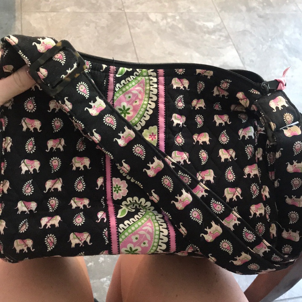 Pink elephant shoulder purse